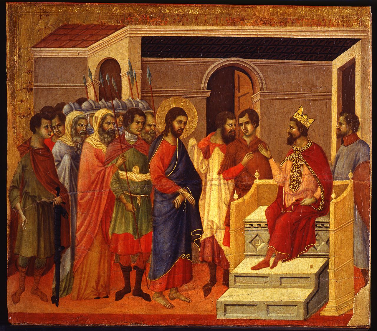 Duccio di Buoninsegna, Cristo davanti a Pilato